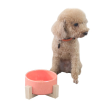 rosa Holzrahmen Keramik Haustierhund Runde Schüssel